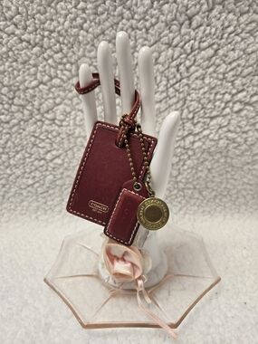 Coach Burgundy 2006 Leather 3 Piece Hang Tag Set